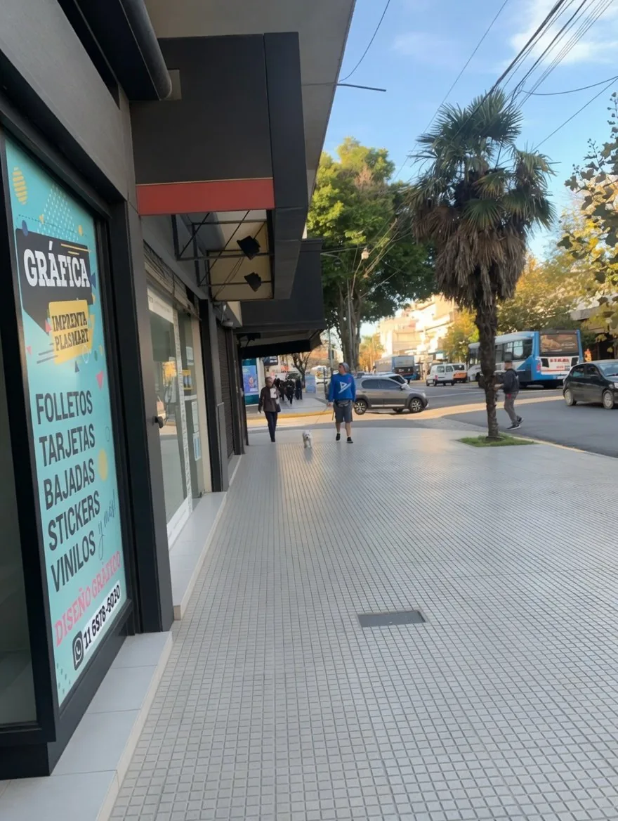 Imprenta Plasmart sobre Av. Francisco Beiró